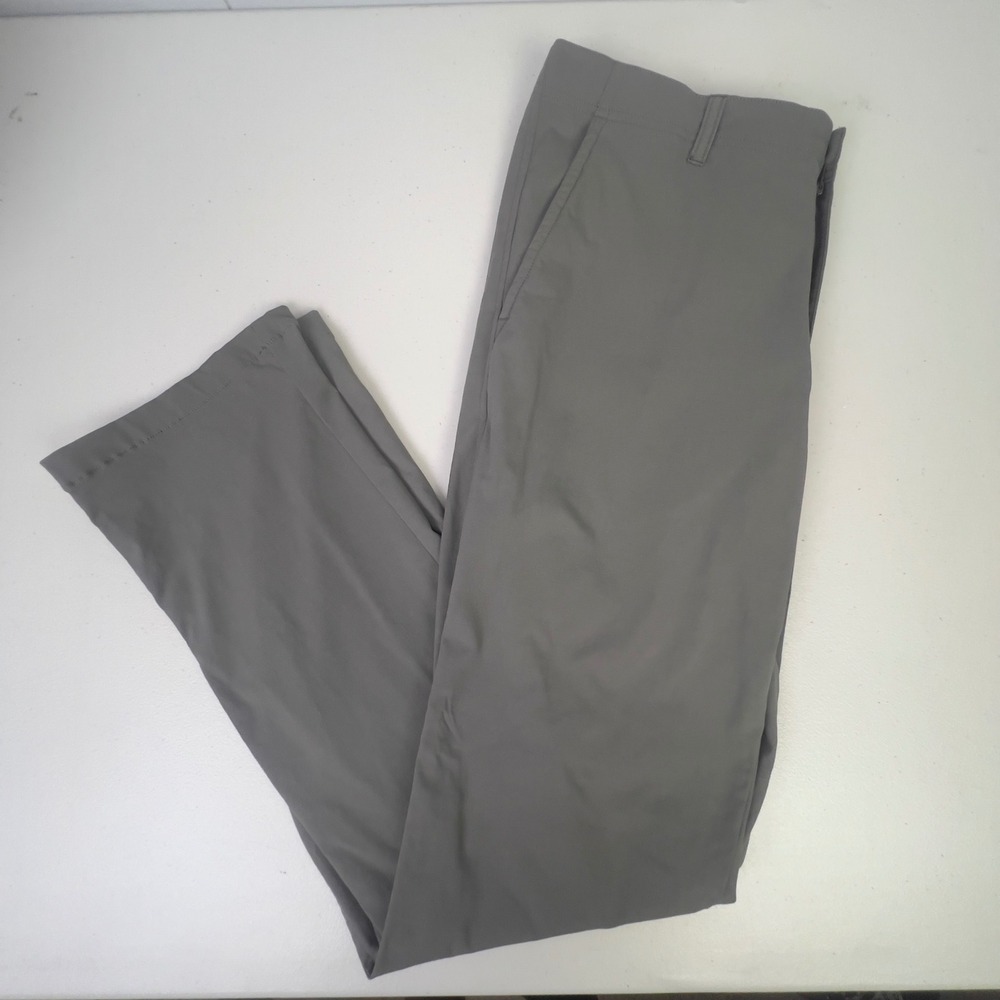 QOR Performance Chino Pants Mens 34x32 Gray Excellent Stretch Travel Commuter